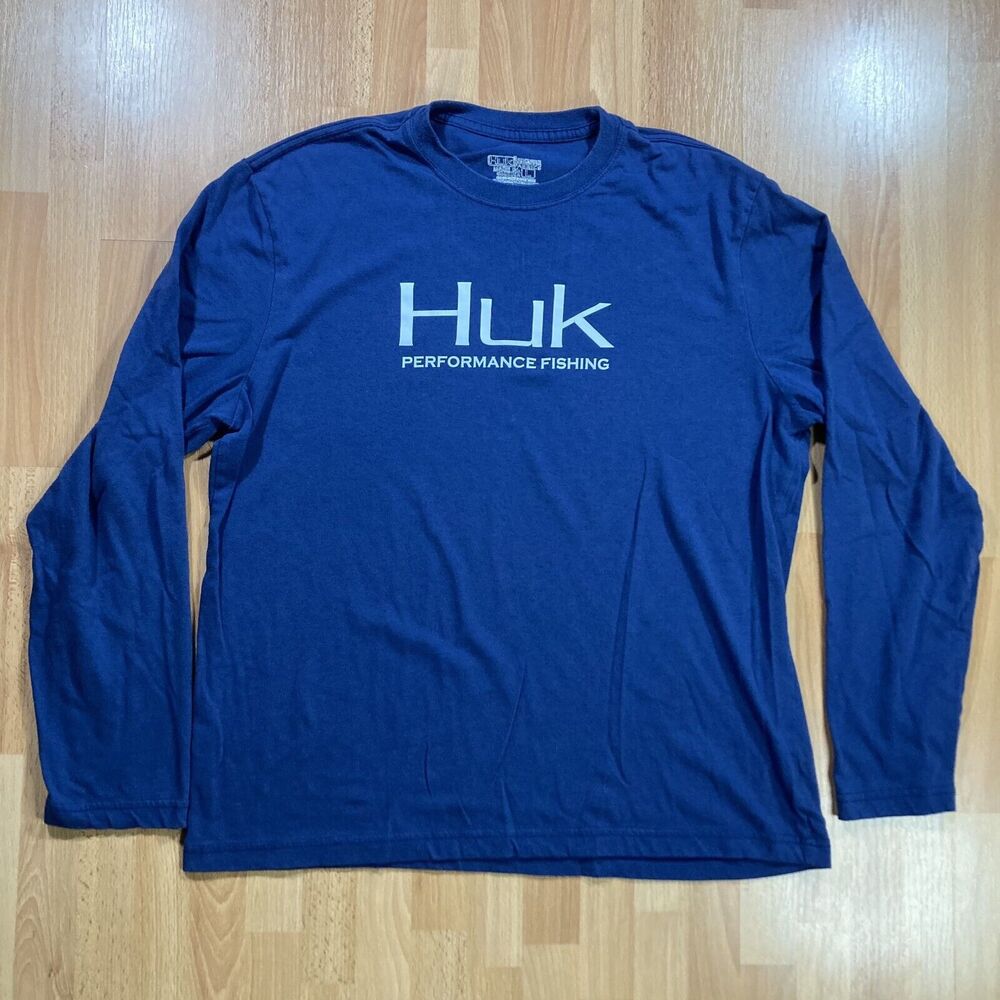 Huk Performance Fabrics Long Sleeve Shirt (Men’s Size L) • Fishing • Crew Neck